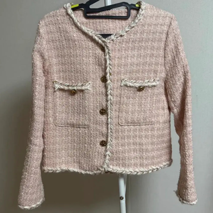 [BUNJANG] Pink Tweed Jacket / 핑크 트위드 자켓[Free]