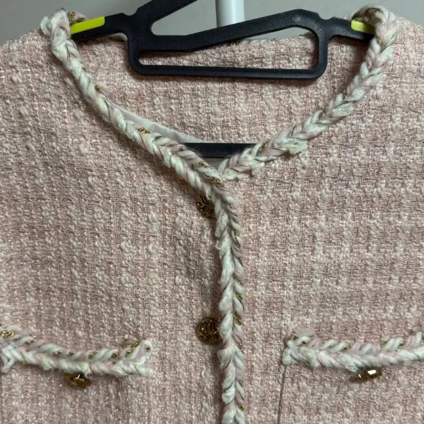 [BUNJANG] Pink Tweed Jacket / 핑크 트위드 자켓[Free]