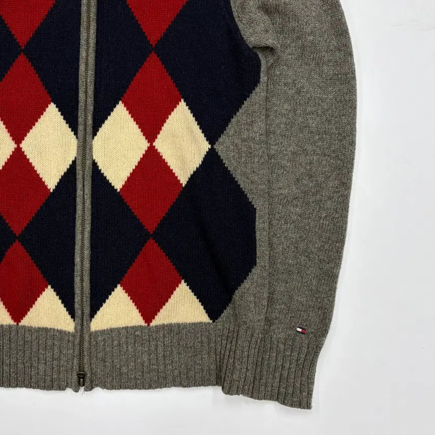 [BUNJANG] Tommy Hilfiger Argyle Knit Zip-Up M / 타미힐피거 아가일 니트 집업 M