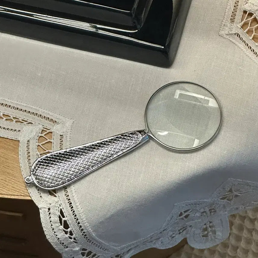 [BUNJANG] Vintage Silver Plate Magnifying Glass / 빈티지 실버플레이트 돋보기 실플? 메탈?