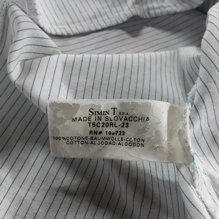 [BUNJANG] Armani Jeans Frill Neck Stripe Shirt / 알마니진 프릴넥 스트라이프 셔츠 66