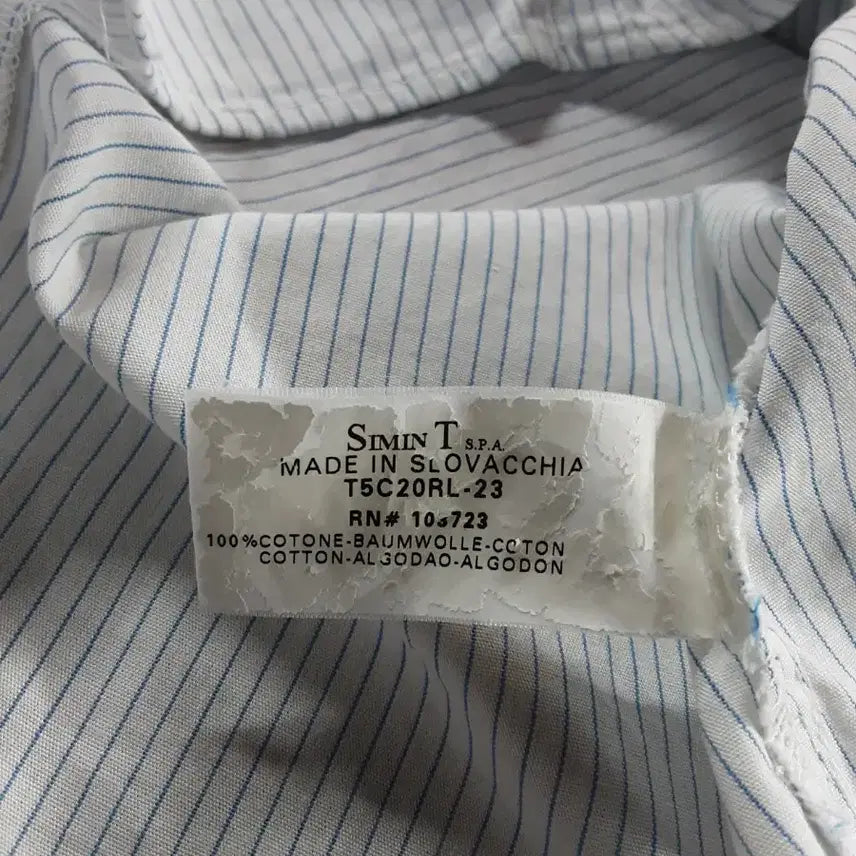 [BUNJANG] Armani Jeans Frill Neck Stripe Shirt / 알마니진 프릴넥 스트라이프 셔츠 66