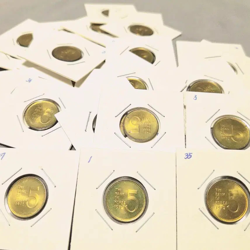 [BUNJANG] Korean 5 Won Coin Set (1972) / <완전미사용> 1972년 5원  10개 묶음