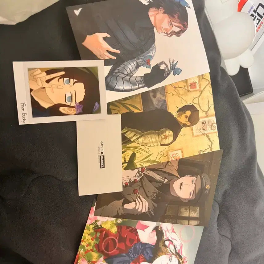 [BUNJANG] Bucky Barnes Birthday Cafe Postcard and Name Card / 버키 반즈 생일카페 생카 엽서 명함