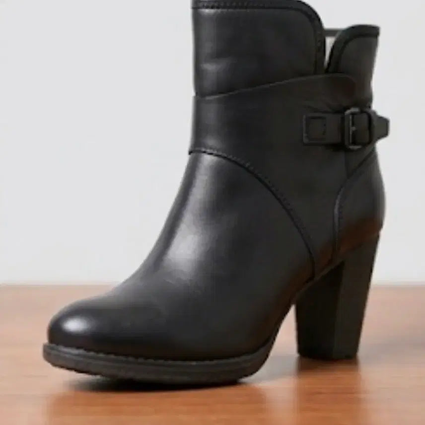 [BUNJANG] MANAAS Black Leather Ankle Boots / 새제품 MANAAS블랙 양가죽 앵클 부츠 (털 안감) 245