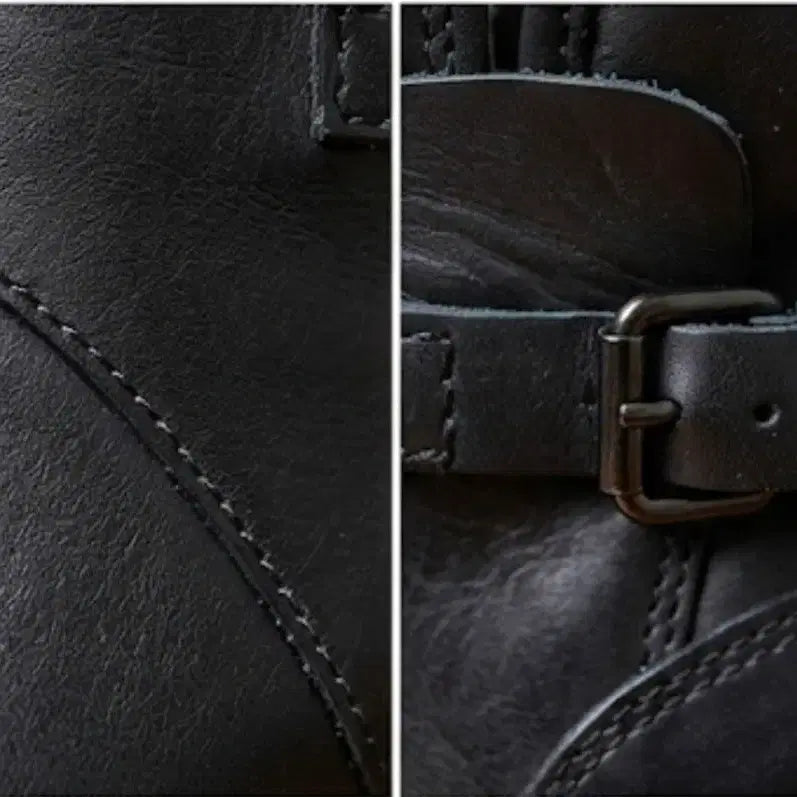 [BUNJANG] MANAAS Black Leather Ankle Boots / 새제품 MANAAS블랙 양가죽 앵클 부츠 (털 안감) 245