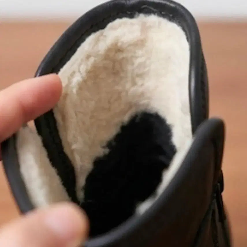 [BUNJANG] MANAAS Black Leather Ankle Boots / 새제품 MANAAS블랙 양가죽 앵클 부츠 (털 안감) 245