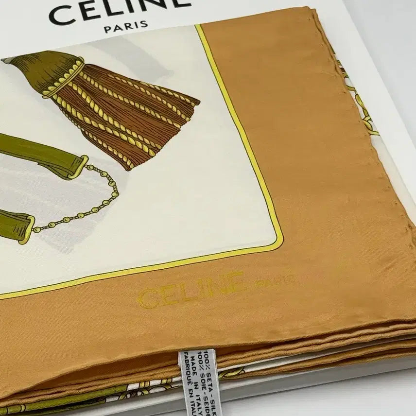 [SOLD OUT] [A급/정품] CELINE 셀린느 실크 스카프 숄 오렌지 멀티컬러