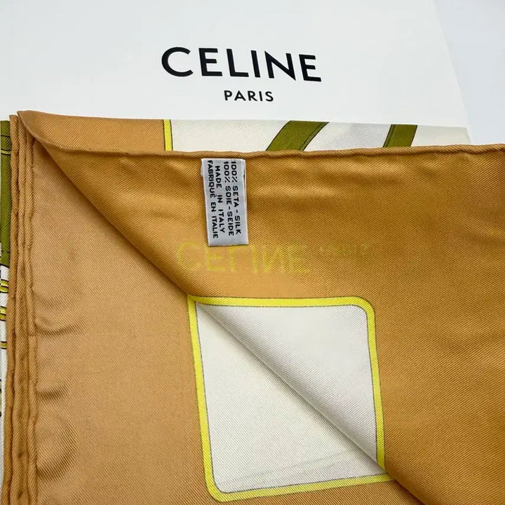 [SOLD OUT] [A급/정품] CELINE 셀린느 실크 스카프 숄 오렌지 멀티컬러