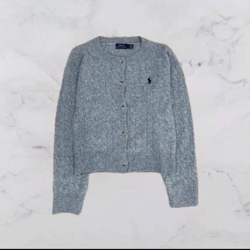 [BUNJANG] Polo Cable Knit Cardigan (Gray) / [*특가*] 폴로 케이블 가디건 (그레이)