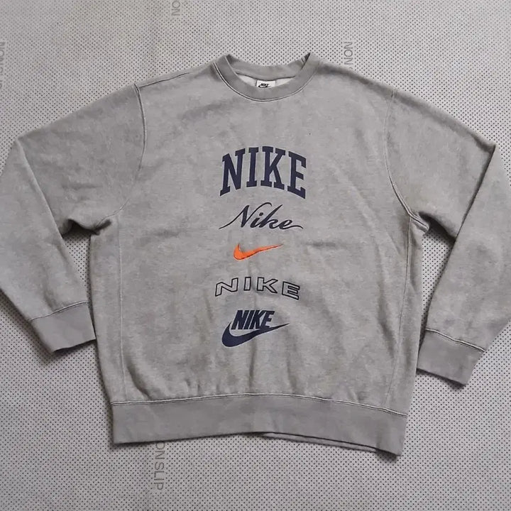 [BUNJANG] Nike Multi Logo Gray Sweatshirt / 나이키 멀티 로고 맨투맨 회색