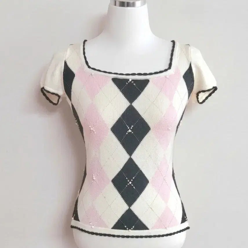 [BUNJANG] Cecil McBee Genuine Ribbon Argyle Knit / 고전 대대장 세실맥비 리본 아가일 니트 히메갸루 달천깔 리즈리사 핀터깔