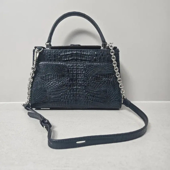 [BUNJANG] Jalmoi Crocodile Leather Chain Shoulder Tote Crossbody Bag / 잘모이   악어가죽 체인  숄더 토드 크로스백
