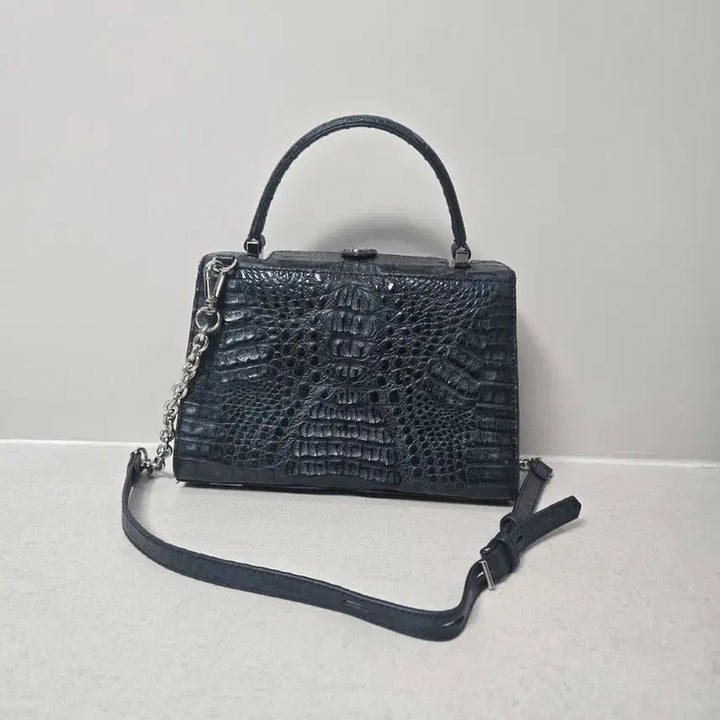 [BUNJANG] Jalmoi Crocodile Leather Chain Shoulder Tote Crossbody Bag / 잘모이   악어가죽 체인  숄더 토드 크로스백