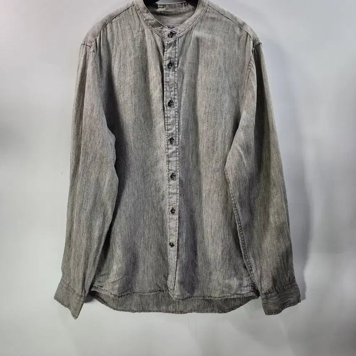 [BUNJANG] Series Linen 100% Band Collar Shirt / [100] 시리즈(series;) 린넨 100% 밴드칼라 셔츠 그레이 3