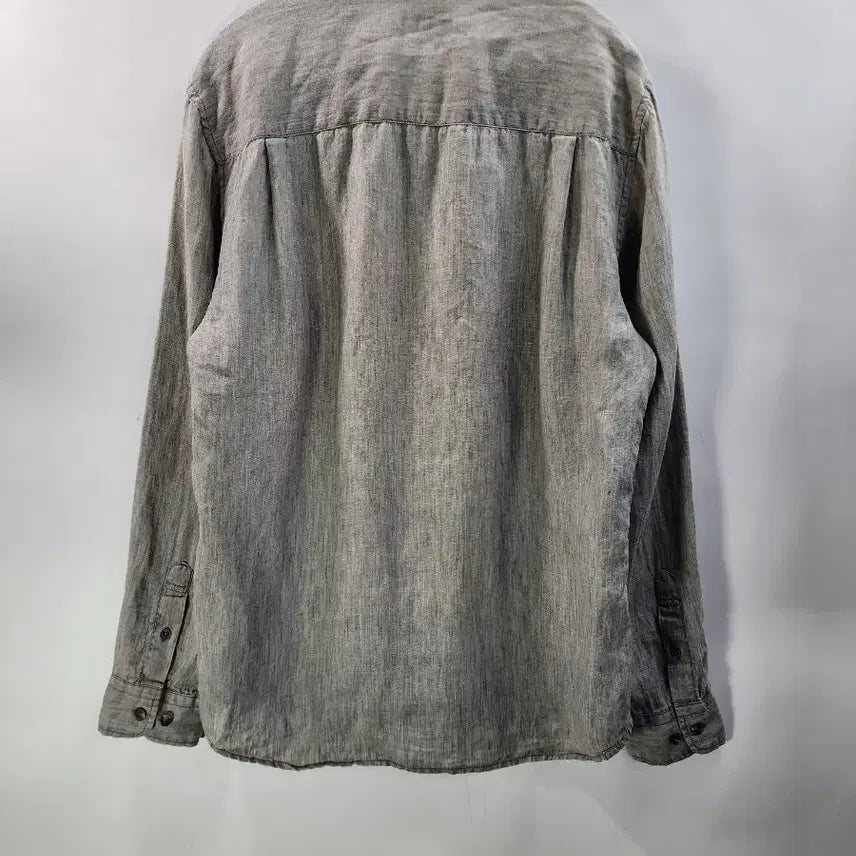 [BUNJANG] Series Linen 100% Band Collar Shirt / [100] 시리즈(series;) 린넨 100% 밴드칼라 셔츠 그레이 3