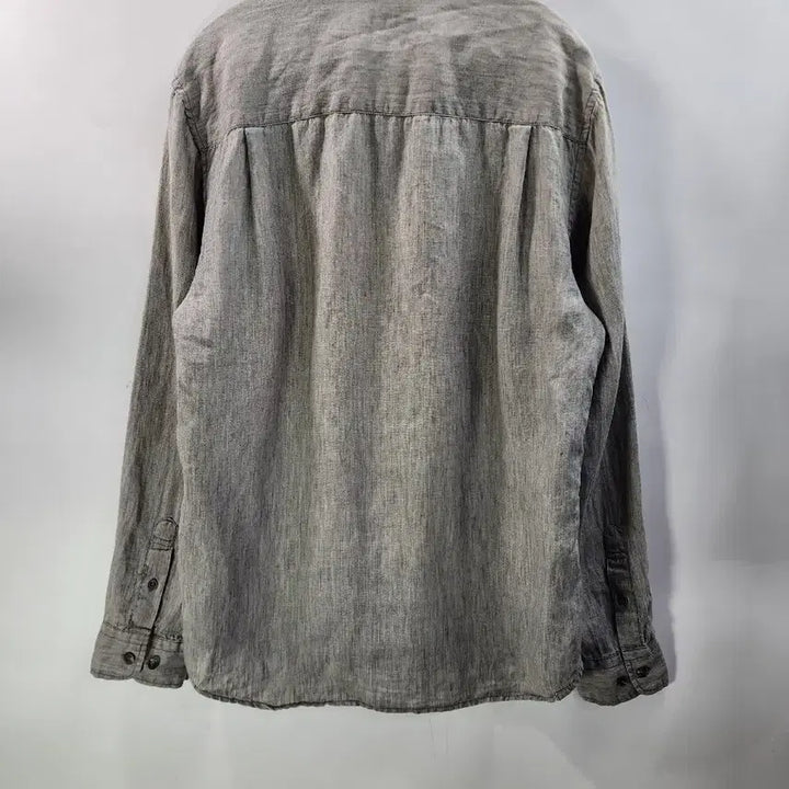 [BUNJANG] Series Linen 100% Band Collar Shirt / [100] 시리즈(series;) 린넨 100% 밴드칼라 셔츠 그레이 3