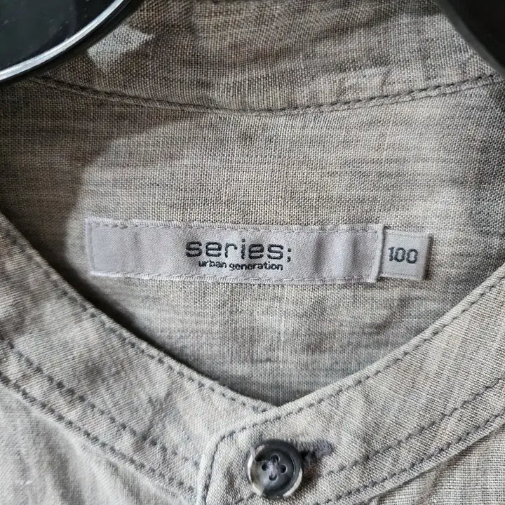 [BUNJANG] Series Linen 100% Band Collar Shirt / [100] 시리즈(series;) 린넨 100% 밴드칼라 셔츠 그레이 3