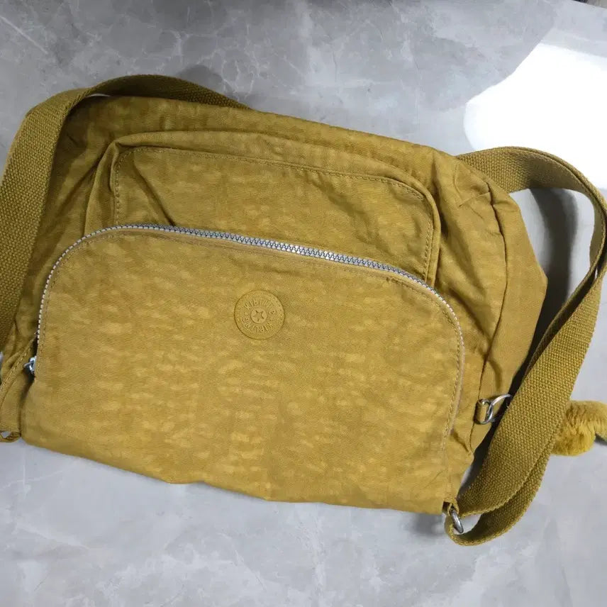 [BUNJANG] Kipling Yellow Brown Shoulder Bag / 키플링 숄더백 옐로우 브라운