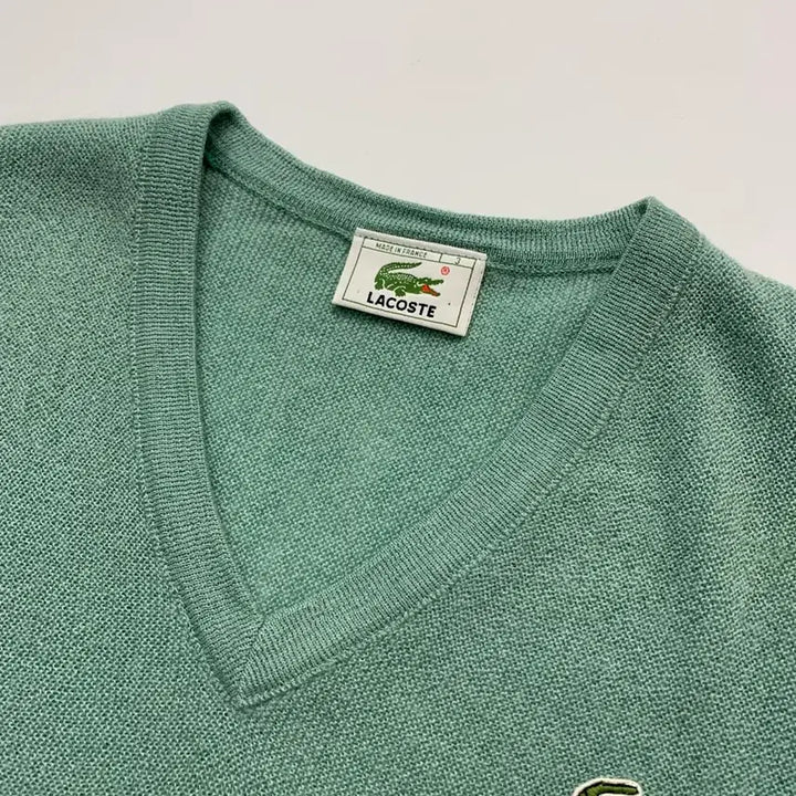 [BUNJANG] Lacoste V-Neck Knit Sweater / 라코스테 브이넥 니트