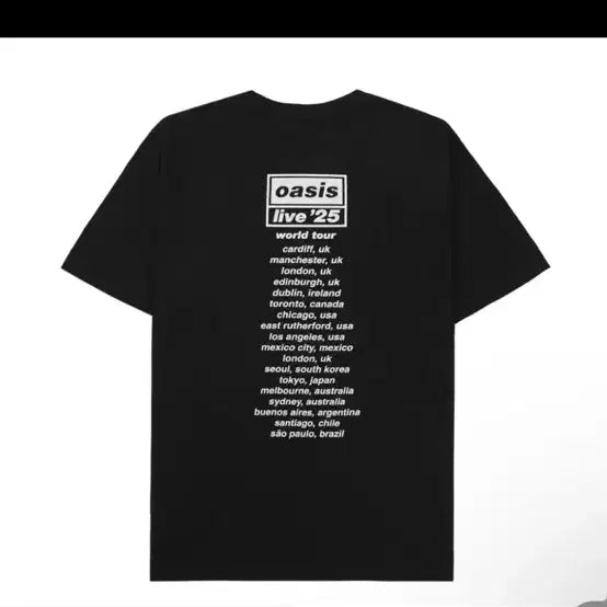 [BUNJANG] Oasis Black Short Sleeve T-shirt / Oasis 오아시스 블랙 반팔 티셔츠
