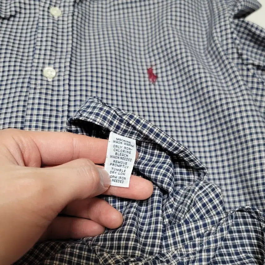 [BUNJANG] Polo Ralph Lauren Checkered Shirt / 95_폴로 체크 셔츠 네이비 랄프로렌