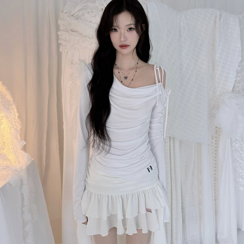 [BUNJANG] Newerlein Cats Draping One-Shoulder Top / 뉴얼린 Cats Draping One-Shoulder Top (새상품)