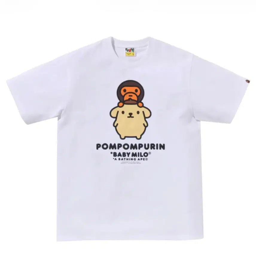 [SOLD OUT] 베이프 베이비 마일로 x 폼폼푸린 티셔츠 화이트 [S]