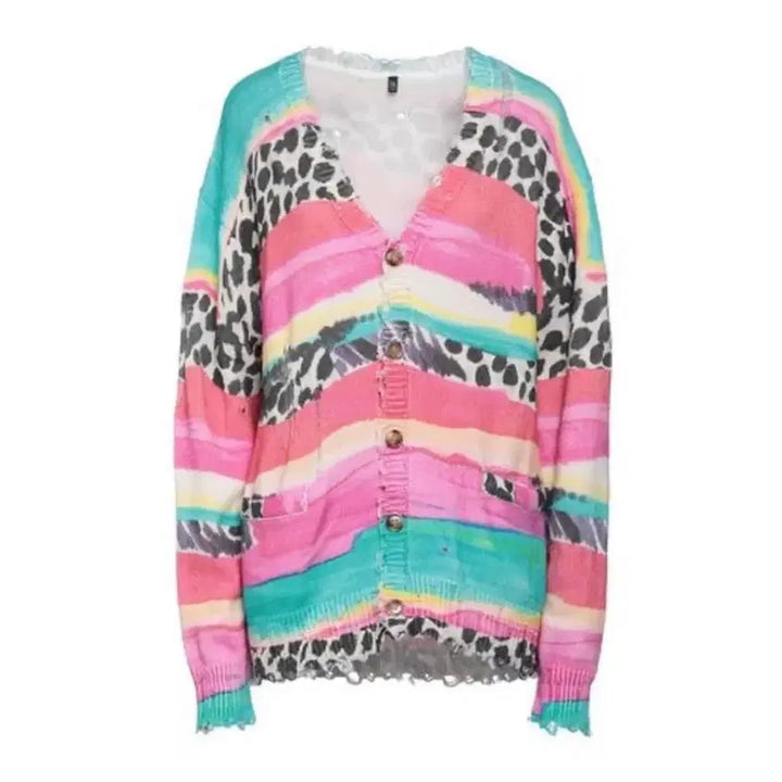 [BUNJANG] R13 Jihoon Multi Stripe Distressed Cardigan / 투어스 지훈님 착용 알써틴 r13 멀티 스트라이프 디스트레스드 가디건