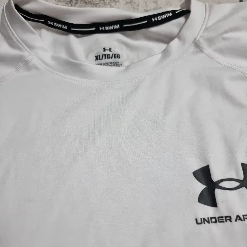 [BUNJANG] Under Armour Long Sleeve Swim Shirt White Size L / 언더아머 기능성 긴팔 스윔 수영 화이트 사이즈 L