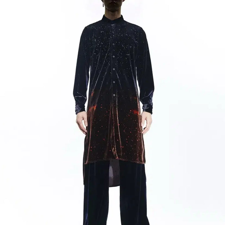 [BUNJANG] KoZaburo Velvet Painted Long Shirt / 코자부로 벨벳 페인티드 롱 셔츠 3사이즈 황금사이즈
