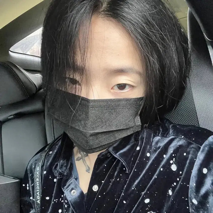 [BUNJANG] KoZaburo Velvet Painted Long Shirt / 코자부로 벨벳 페인티드 롱 셔츠 3사이즈 황금사이즈