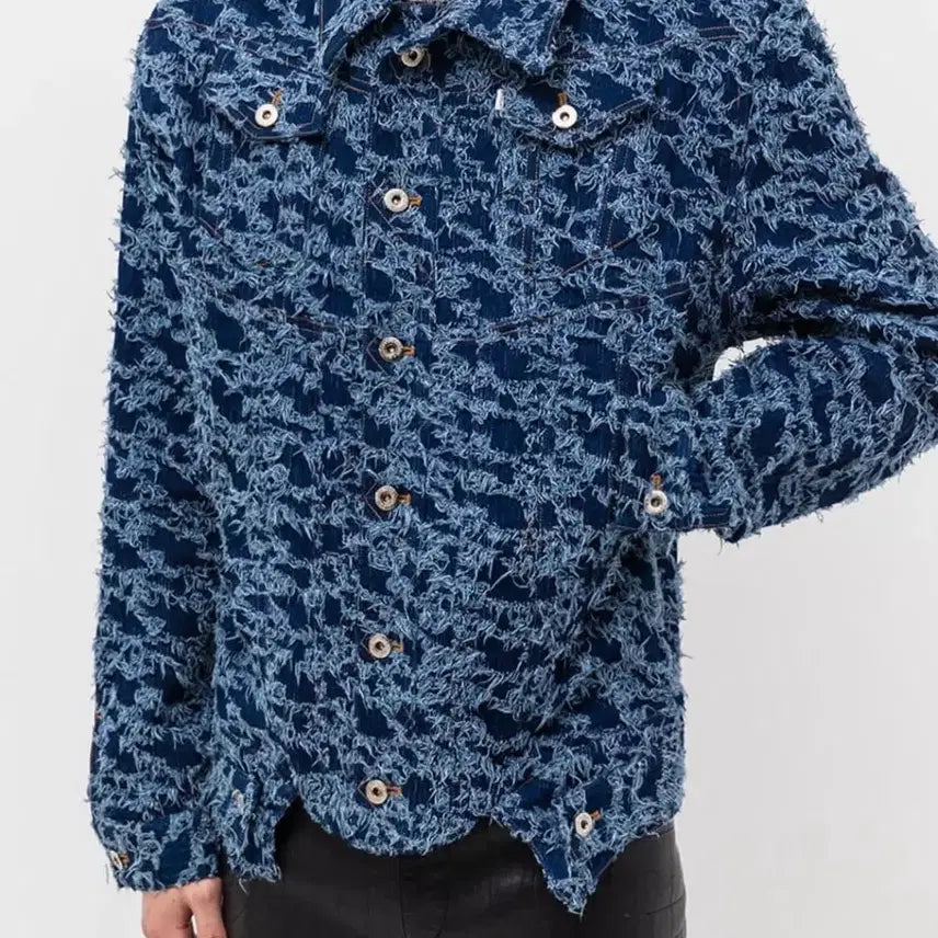 [BUNJANG] Juntae Kim 23FW Distressed Denim Jacket / 준태킴 23fw 디스트레스드 데님 자켓 m 103사이즈감