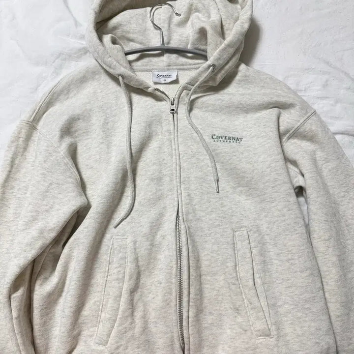 [BUNJANG] Covernat Small Authentic Hoodie Zip-up Oatmeal XS / 커버낫 후드집업 xs