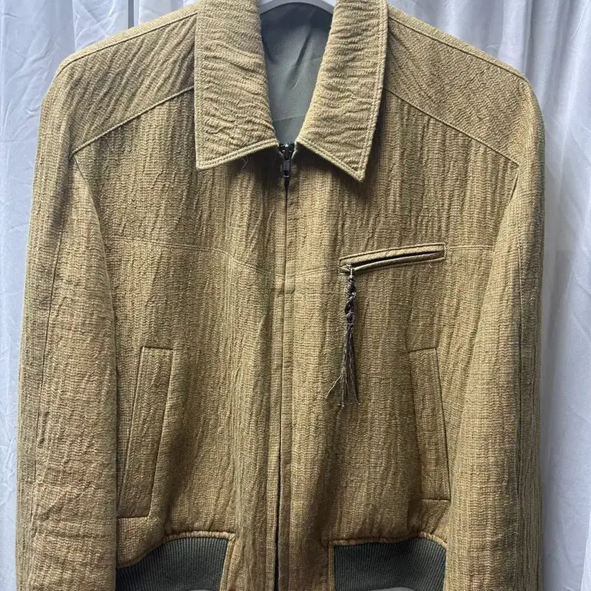 [BUNJANG] Elmood Twist Cotton Blouson Jacket Mustard / 엘무드 트위스트 코튼 블루종 자켓 머스타드 46