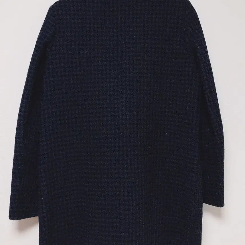 [BUNJANG] Benetton Houndstooth Check Wool Coat / (F) 베네통 여성 울90 하운드 체크 코트 반코트