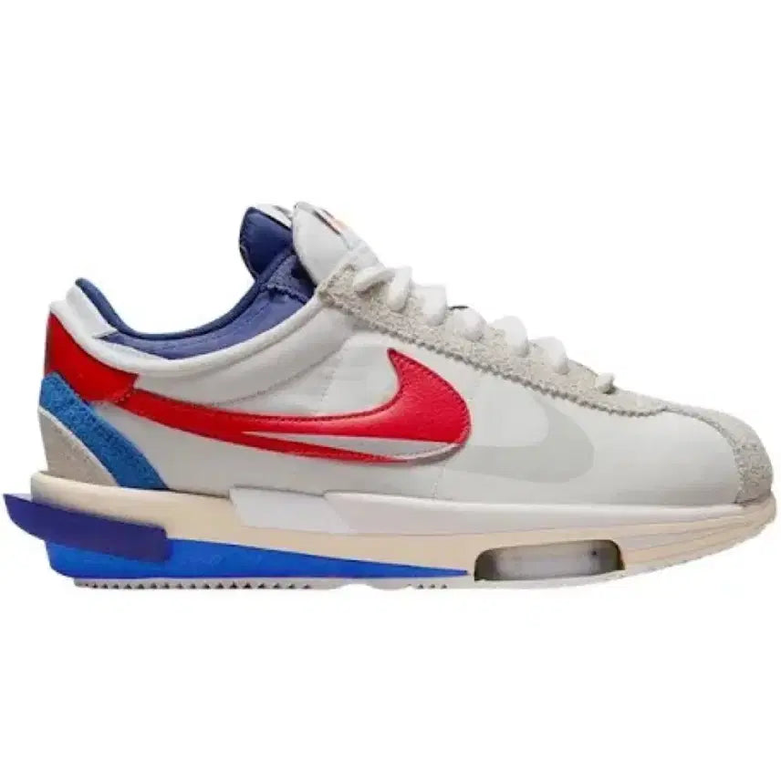 [BUNJANG] Nike x Sacai Zoom Cortez SP White and University Red Sneakers / 나이키 x 사카이 줌 코르테즈 SP 화이트 앤 유니버시티 레드 260
