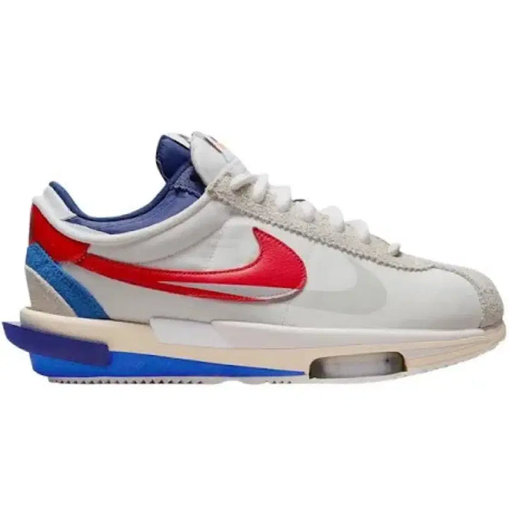 [BUNJANG] Nike x Sacai Zoom Cortez SP White and University Red Sneakers / 나이키 x 사카이 줌 코르테즈 SP 화이트 앤 유니버시티 레드 260