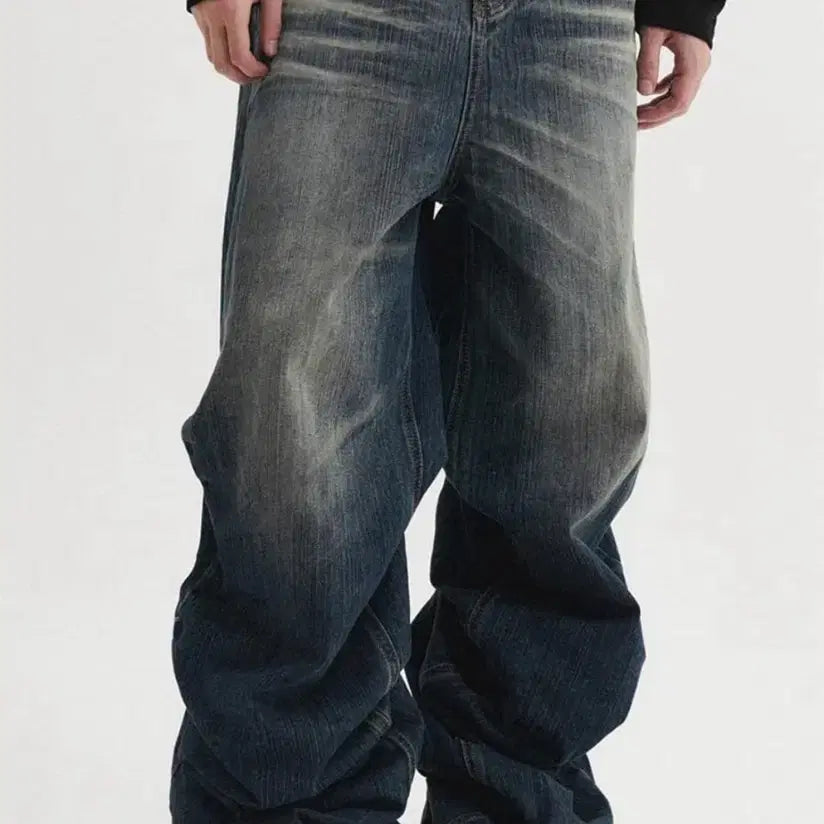 [BUNJANG] DSNR Overlap Denim Pants (Blue) / Dsnr 오버랩 데님팬츠 (블루)