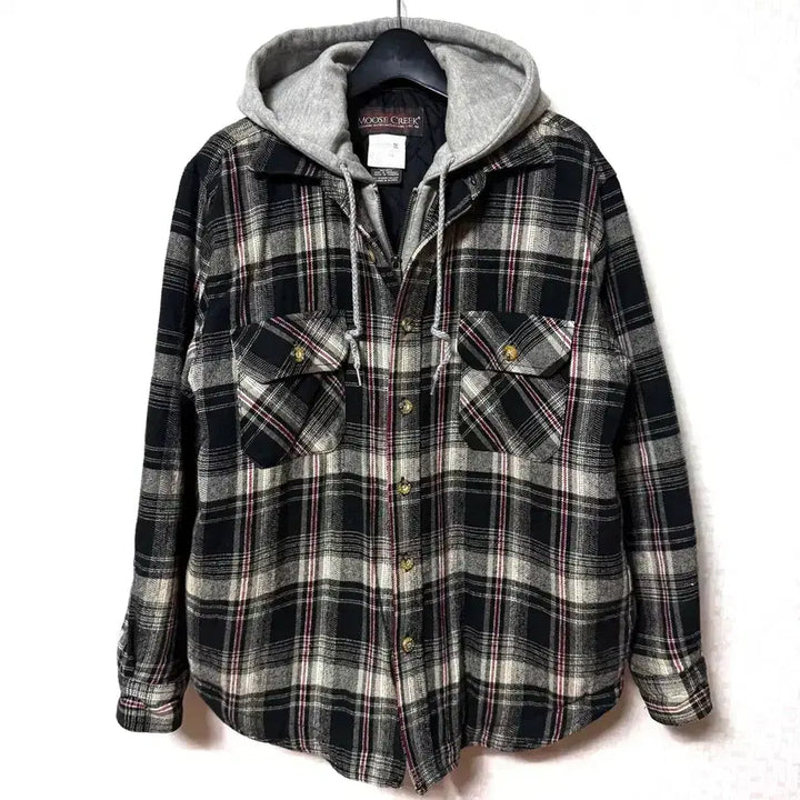 [BUNJANG] Musk Creek Flannel Lined Check Shirt Jacket (Size S) / [S,90]무스크릭 플란넬 체크 셔츠 자켓 누빔 오버핏