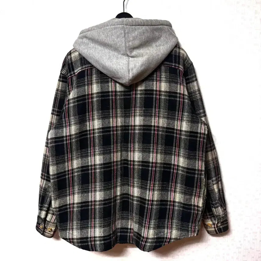 [BUNJANG] Musk Creek Flannel Lined Check Shirt Jacket (Size S) / [S,90]무스크릭 플란넬 체크 셔츠 자켓 누빔 오버핏