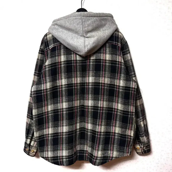 [BUNJANG] Musk Creek Flannel Lined Check Shirt Jacket (Size S) / [S,90]무스크릭 플란넬 체크 셔츠 자켓 누빔 오버핏