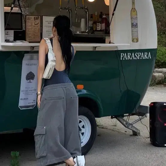 [BUNJANG] Trimingbird Cargo Sweatshorts Black / 마지막 가격인하 트리밍버드 카고 스웻쇼츠 블랙