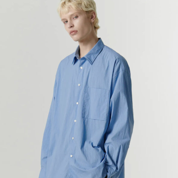 [BUNJANG] Musinsa Standard CN Oversized Shirt Bundle Set / 무탠다드 CN 오버사이즈 셔츠 2XL 3벌 / 삭스 블루, 블랙, 레몬