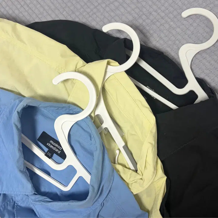 [BUNJANG] Musinsa Standard CN Oversized Shirt Bundle Set / 무탠다드 CN 오버사이즈 셔츠 2XL 3벌 / 삭스 블루, 블랙, 레몬
