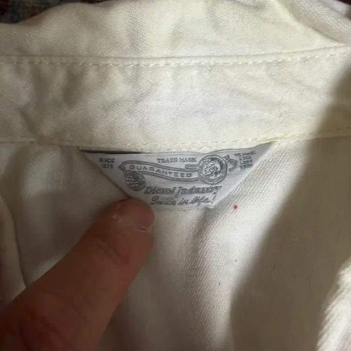 [BUNJANG] Diesel Painted Custom White Shirt Jacket / 디젤 페인팅 커스텀 화이트 자켓 셔츠