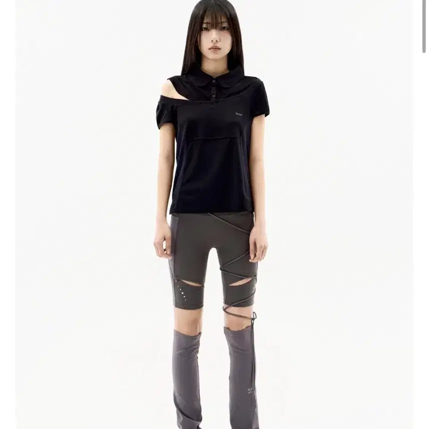 [BUNJANG] Ojos Detachable Collar T-shirt - Black / 오호스 새상품 Detachable Collar T-shirt / Blac
