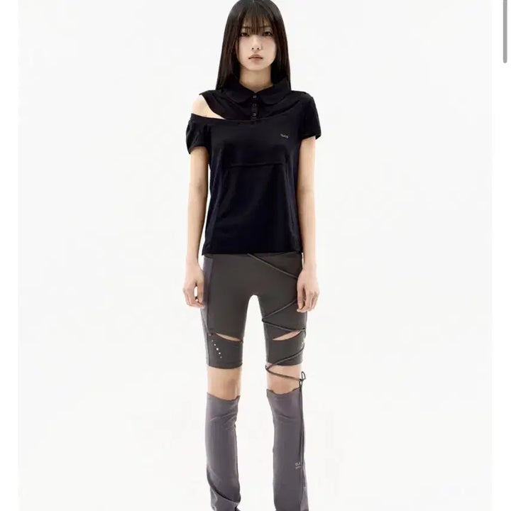 [BUNJANG] Ojos Detachable Collar T-shirt - Black / 오호스 새상품 Detachable Collar T-shirt / Blac