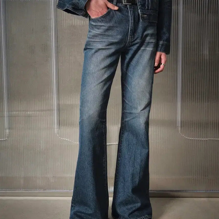 [BUNJANG] Elwood Jeanne Flare Denim French Blue / [48] 엘무드 잔느 플레어 데님 프렌치 블루