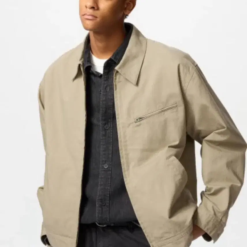 [BUNJANG] Uniqlo Zip-Up Blouson Beige / 새상품 유니클로 집업 블루종 베이지 판매합니다